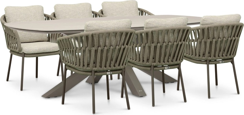 Tuinset 6 personen 240 cm Rope Zand/Beige Coco Viento/Voyage