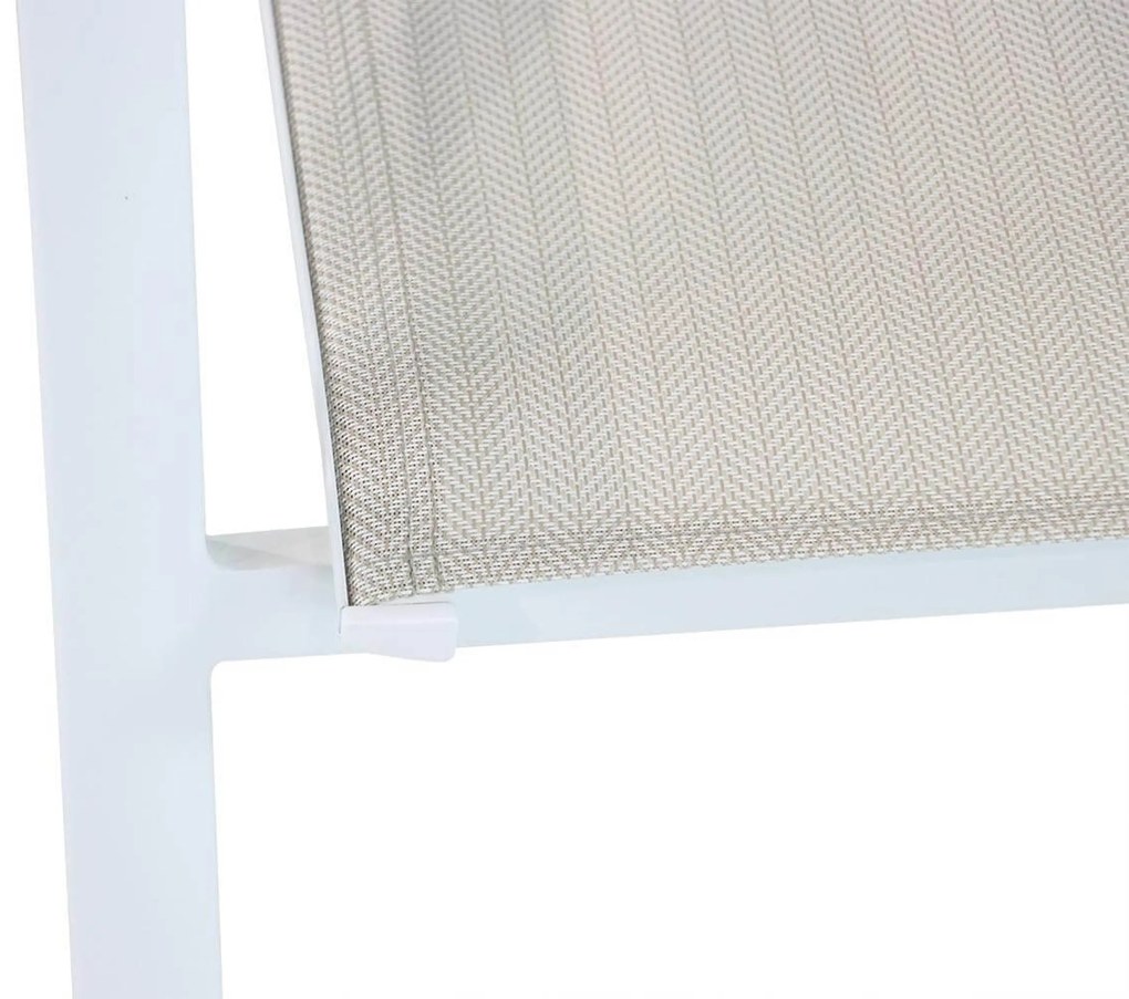Tuinstoel stapelbaar Aluminium/textileen Wit Lifestyle Garden Furniture Fiora met kussen