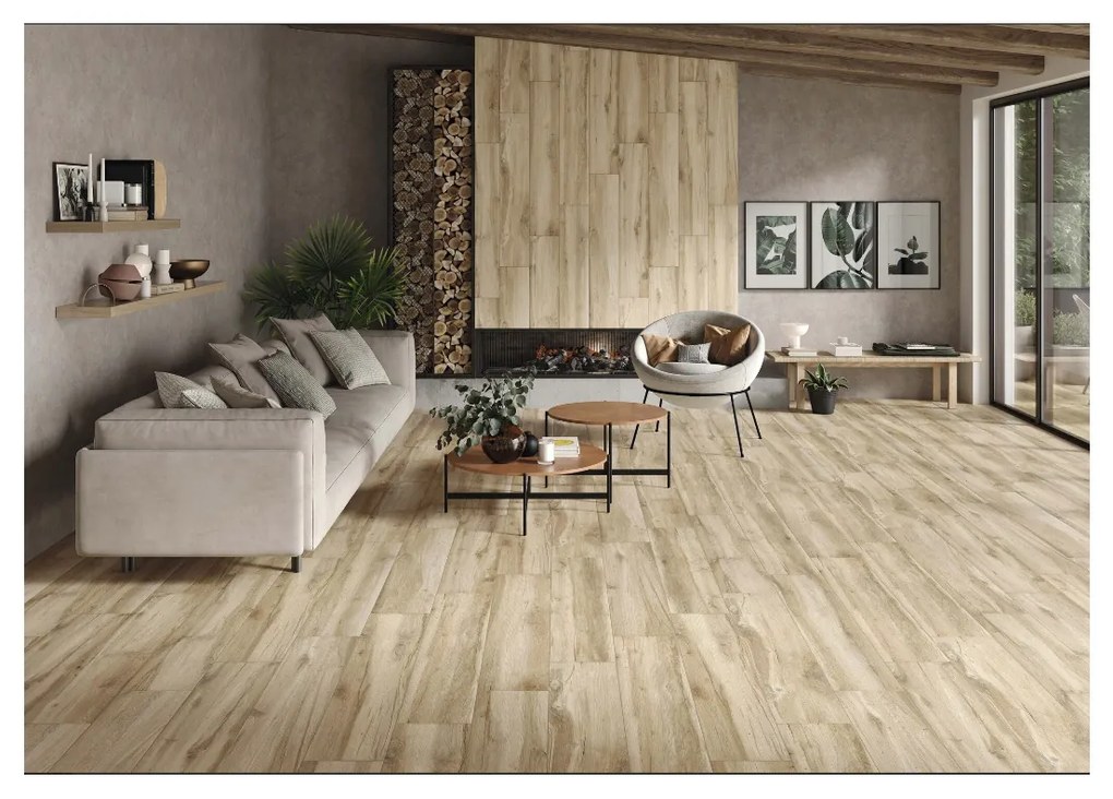 Houtlook Tegel 23x120 Cm Selat Licht Bruin N40