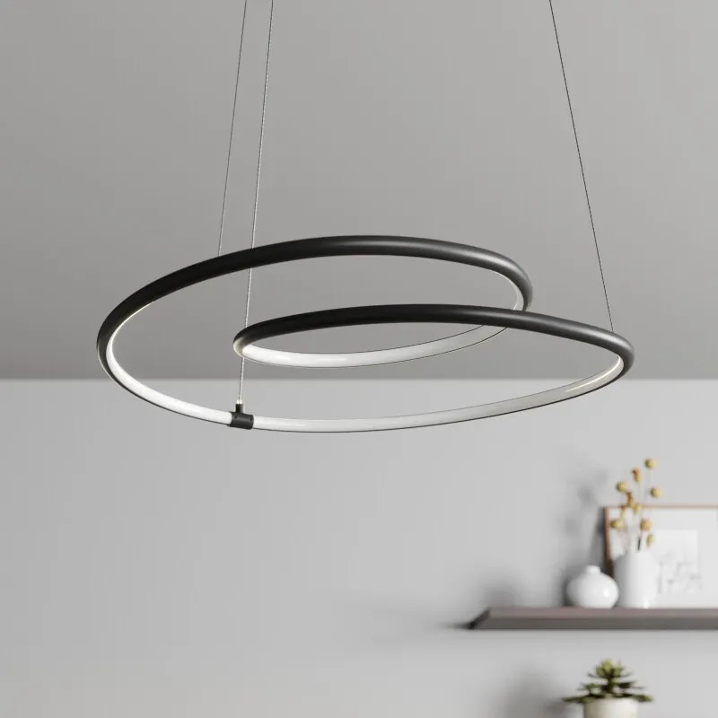 Lucy LED hanglamp, 45 cm, zwart mat lampen24 BIANO