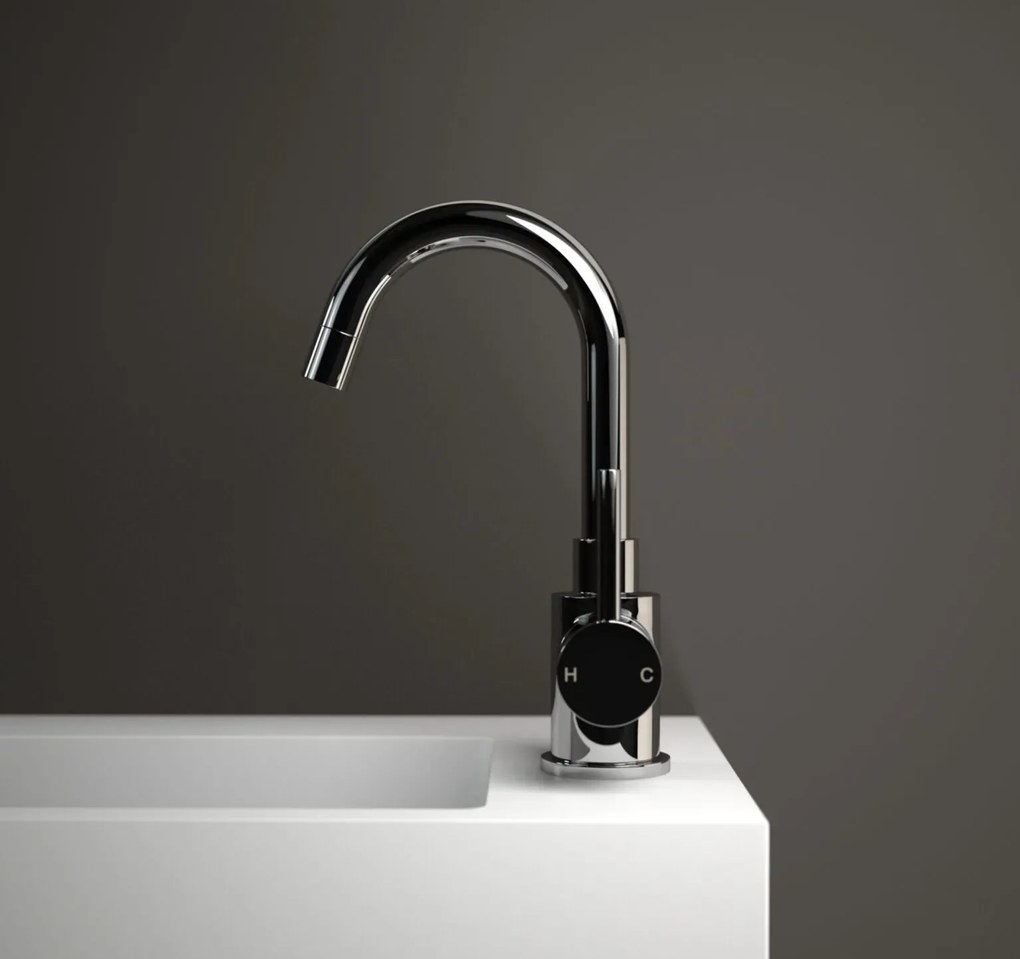 Clou Xo wastafelkraan met draaibare uitloop type 1 chroom