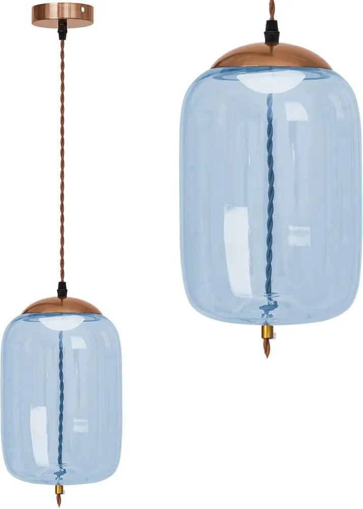 LED Plafondlamp Hangend Glas Blauw APP443-CP