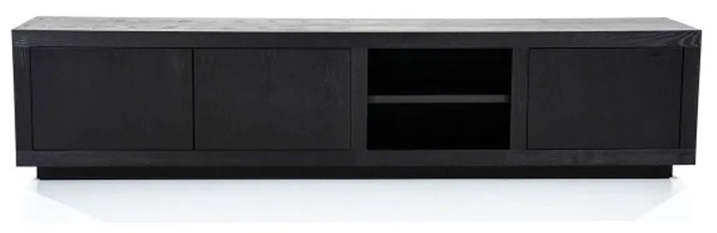 Tv-meubel Zwart Eiken 200 Cm - 200x42x45cm.