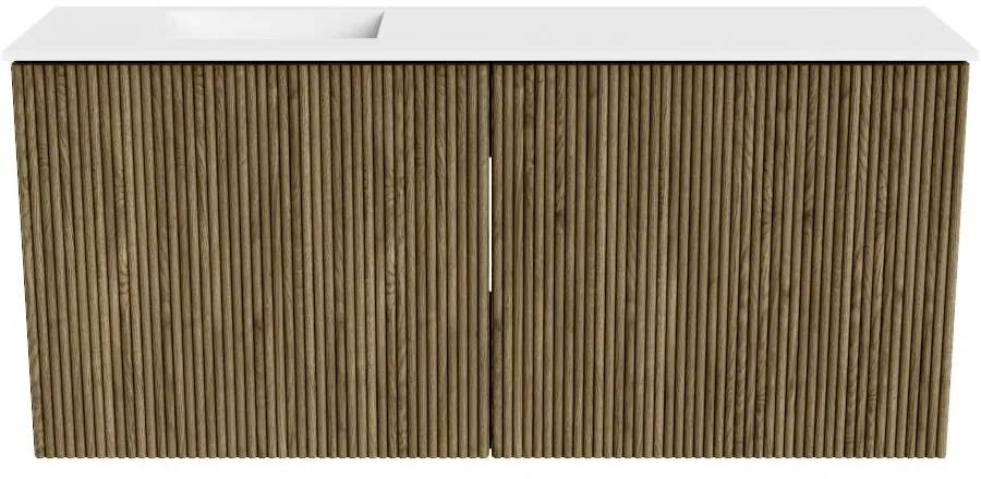 Mondiaz Joya 90cm toiletmeubel dusk met wastafel faye links 1 kraangat talc
