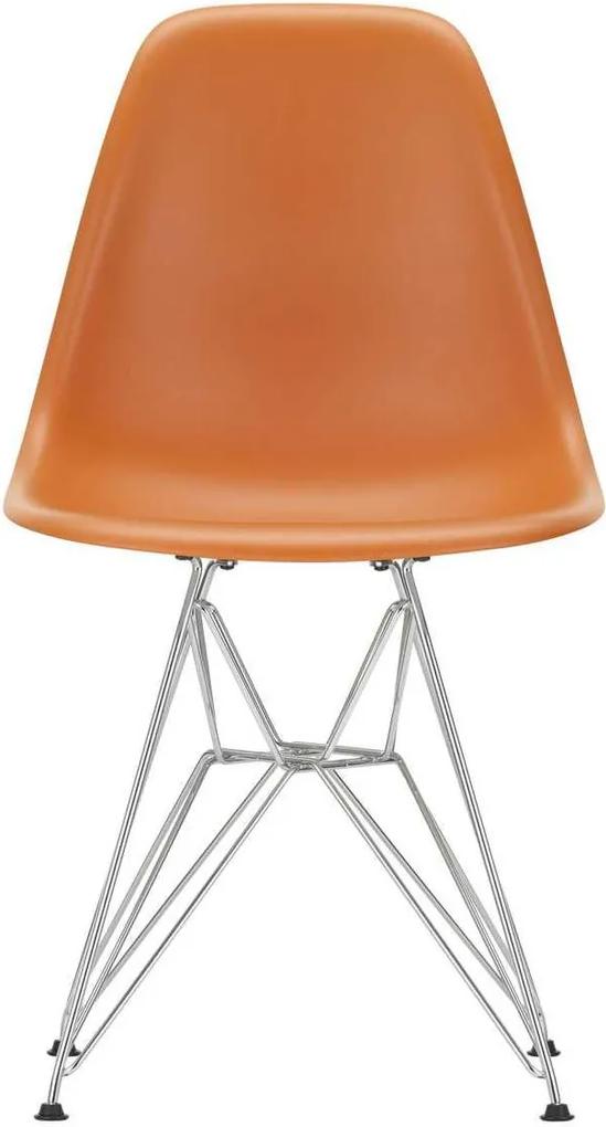 Vitra Eames DSR stoel met verchroomd onderstel Rusty Orange