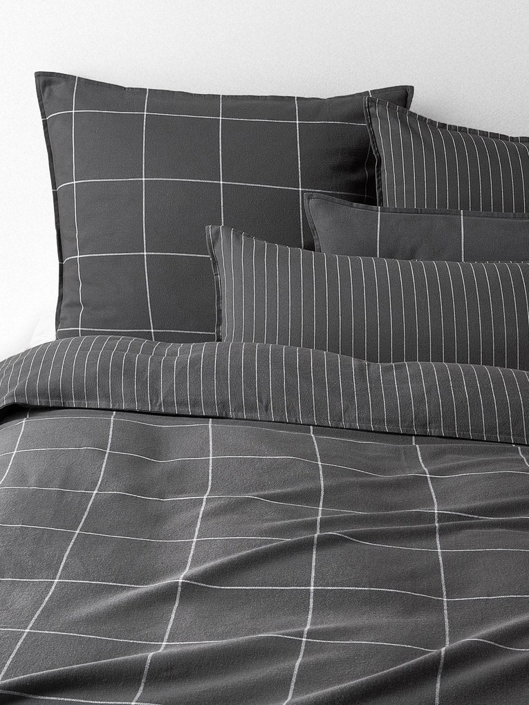 Omkeerbaar geruit flanellen dekbedovertrek Noelle van katoen