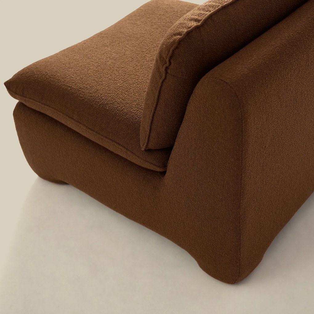Retro Fauteuil Bruin Boucle Stof