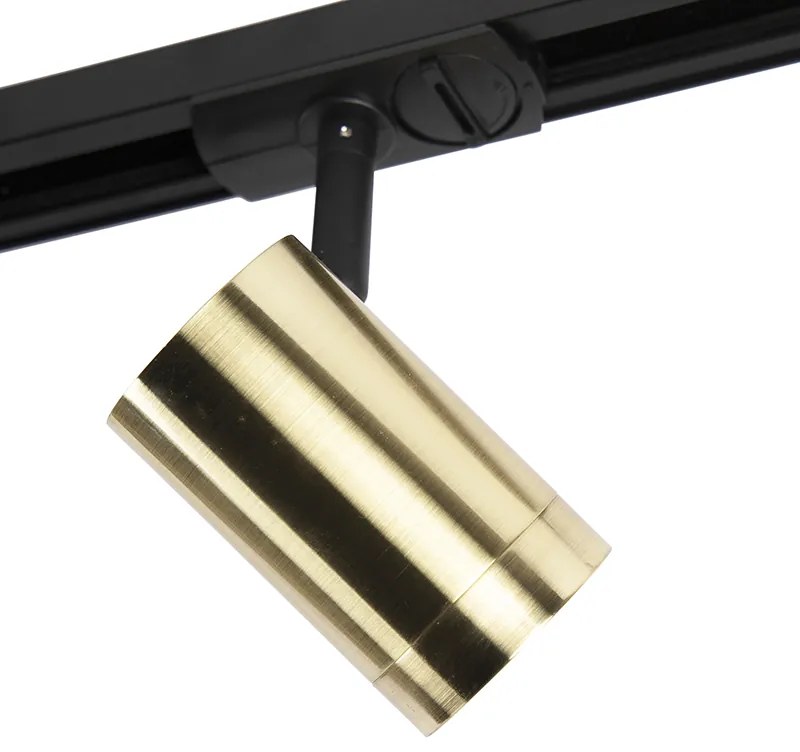 Modern railsysteem met 3 Spot / Opbouwspot / Plafondspots goud 1-fase - Iconic Jeana Modern GU10 Binnenverlichting Lamp