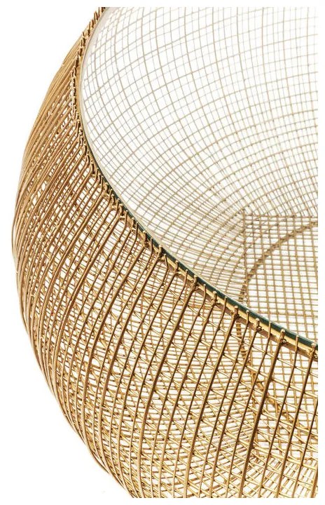 Kare Design Cesta Glazen Salontafel Met Goud Gaas - 110 X 110cm.