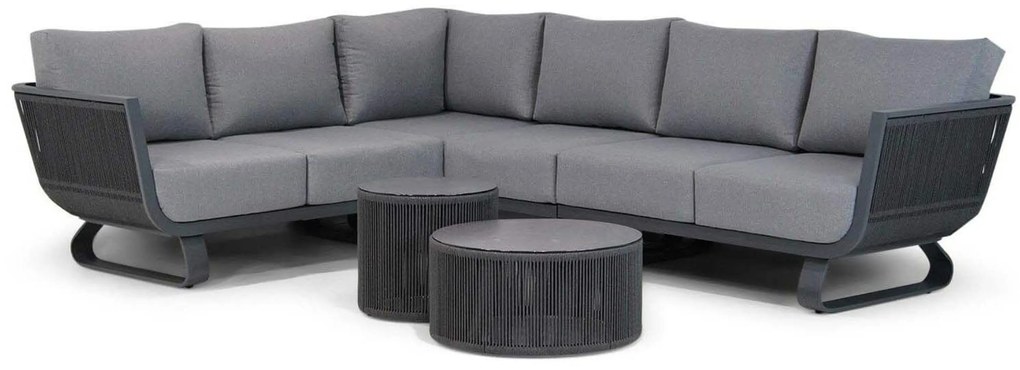 Hoek loungeset 6 personen Aluminium/rope Grijs Santika Furniture Santika Corniche