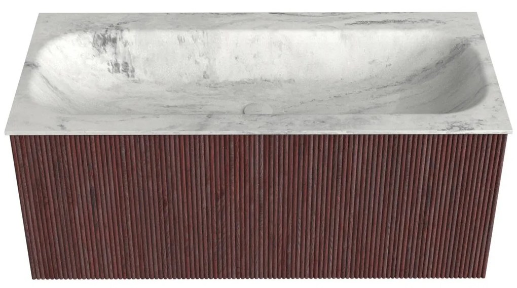 Mondiaz Kurve-dlux 100cm badmeubel ruby met 1 lade en wastafel big medium midden zonder kraangat opalo