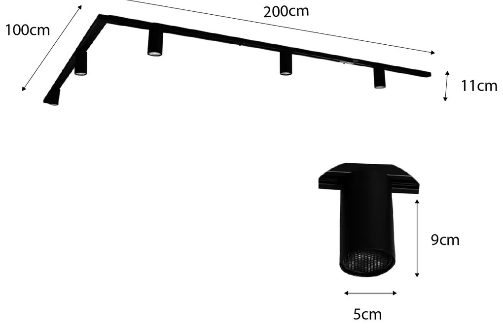 Modern railsysteem met 5 Spot / Opbouwspot / Plafondspots zwart 1-fase GU10 35mm - Iconic Ruby GU10 Binnenverlichting Lamp