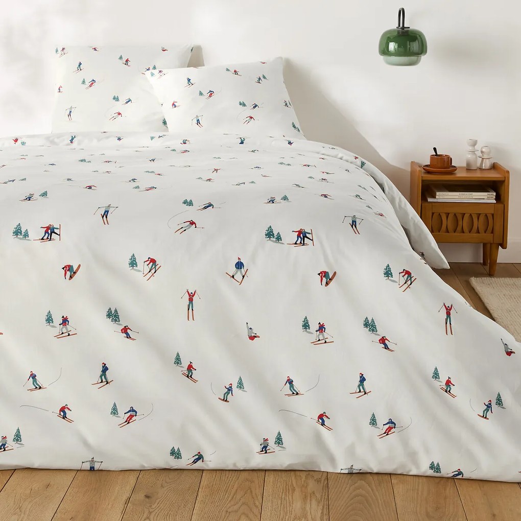 Bedlinnenset van 30% gerecycled katoen, vierkant kussensloop, Tout Schuss