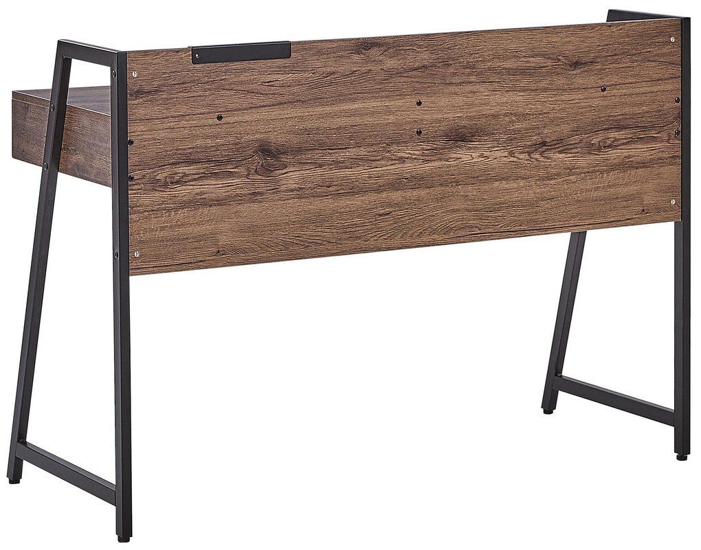 Bureau donkerbruin/wit 120 x 50 cm HARWICH Beliani