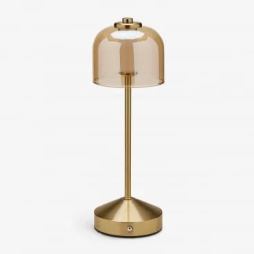 Draadloze Led-tafellamp Voor Buiten Van Ijzer En Glas Ardela Goud - Sklum