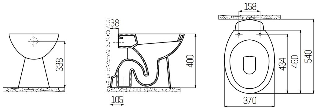 Sanigoods Goos staand toilet met bidetsproeier AO