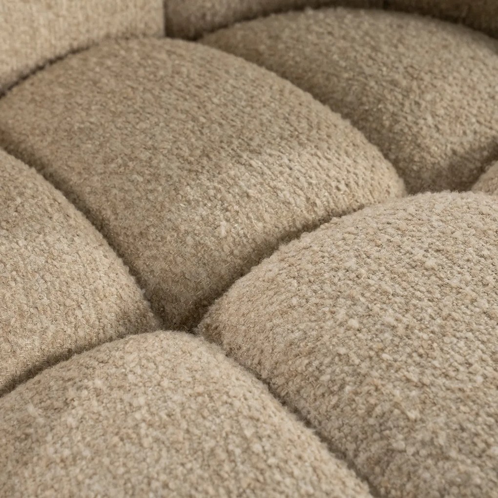 Ronde Fauteuil Draaibaar Boucle Beige
