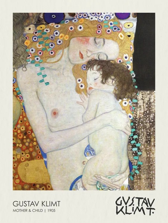 Kunstreproductie Mother and Child (1905), Gustav Klimt