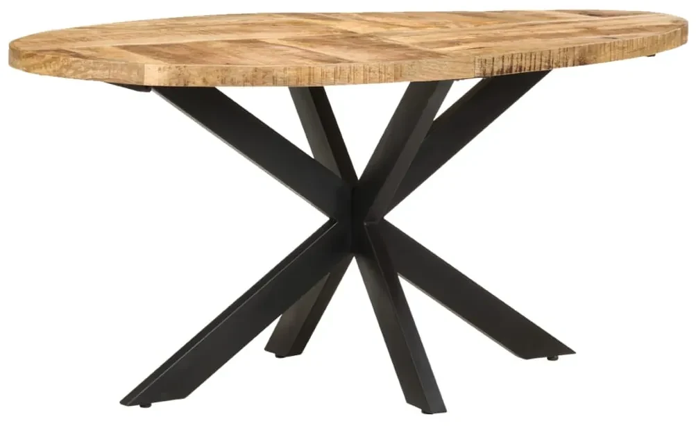 vidaXL Eettafel 160x90x75 cm ruw mangohout