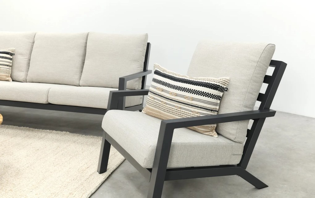 Boston/Mindo stoel - 3-zitsbank loungeset - 5-delig