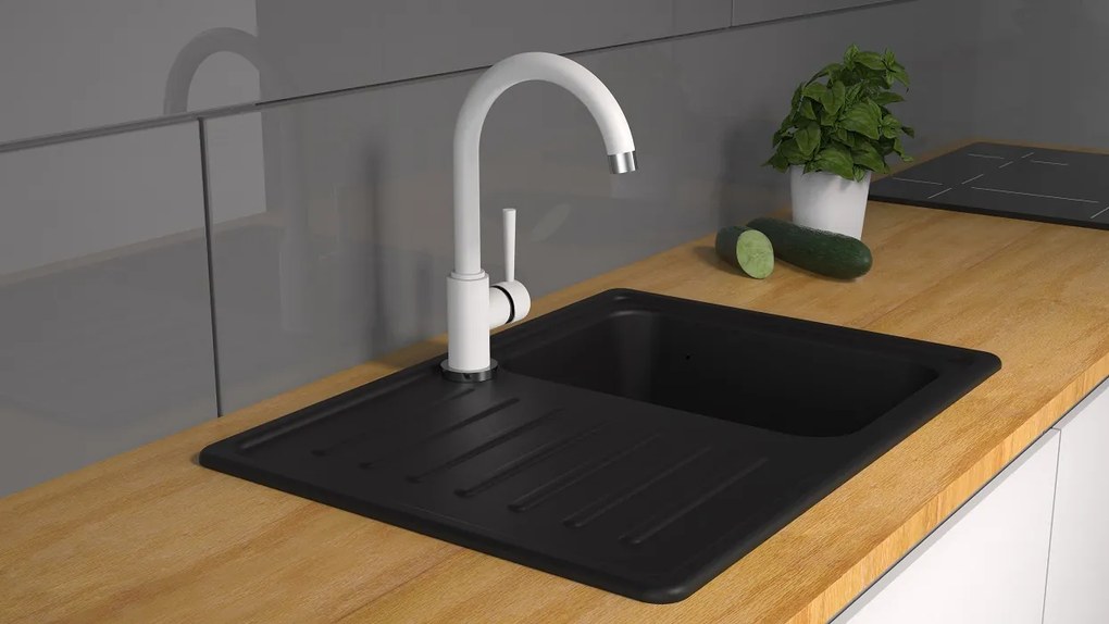 Schutte CORNWALL ééngreepsmengkraan keuken met hoge uitloop, wit