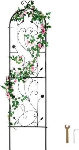 VEVOR Trellis, 38 x 152 cm, Trellis, roestvrij metalen trellis voor tuinbloemen, klimrozen trellis, komkommerondersteuning, klimhulp, decoratieve hoge clematis trellis voor binnenplaatsen en gazons