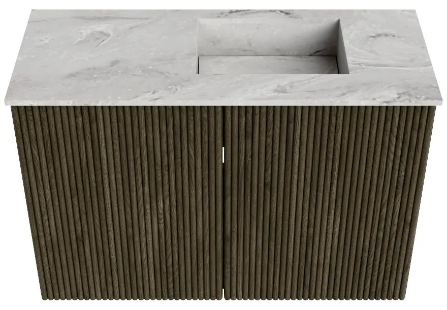 Mondiaz Joya DLux 60cm toiletmeubel shadow met wastafel faye rechts zonder kraangat glace