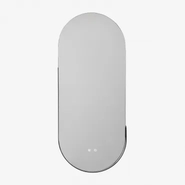 Ovale Wandspiegel Voor Badkamer Met Led-verlichting En Anti-condens 45x105 Cm Vacson Zwart - Sklum
