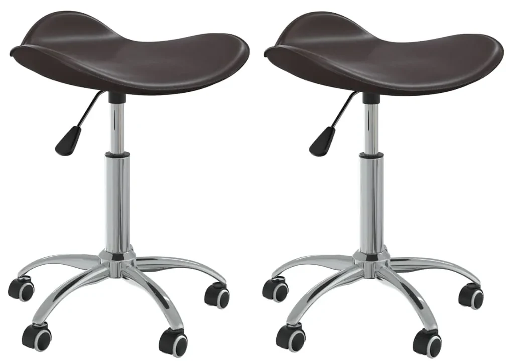 vidaXL Eetkamerstoelen draaibaar 2 st kunstleer bruin