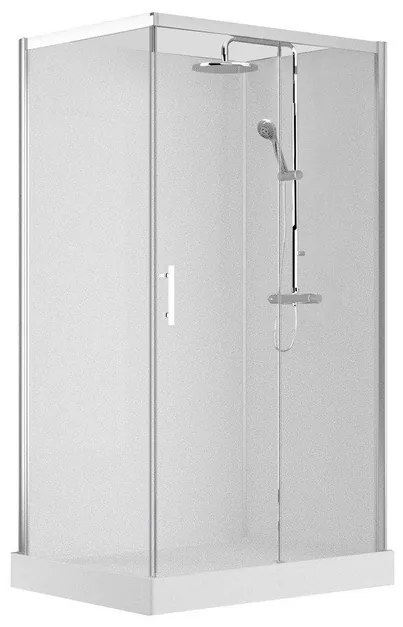 Nemo Spring Vidrio Douchecabine - rechts - 120x90cm - schuifdeur - vaste wanden - veiligheidsglas - thermostatische douchekraan VMV2P290DT-1B