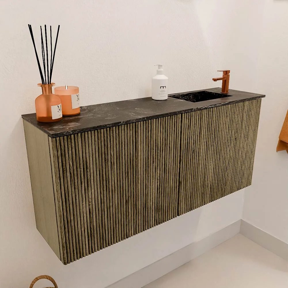 Mondiaz Joya DLux 90cm toiletmeubel dusk met wastafel faye rechts 1 kraangat lava