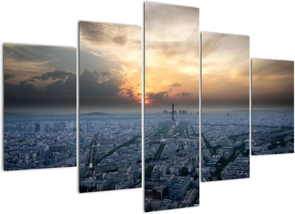 Schilderij - Parijs vanuit de lucht (150x105 cm), 40 andere afmetingen