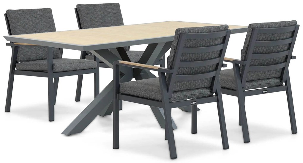 Tuinset 4 personen 181 cm Aluminium Grijs Lifestyle Garden Furniture Marseille/Palermo