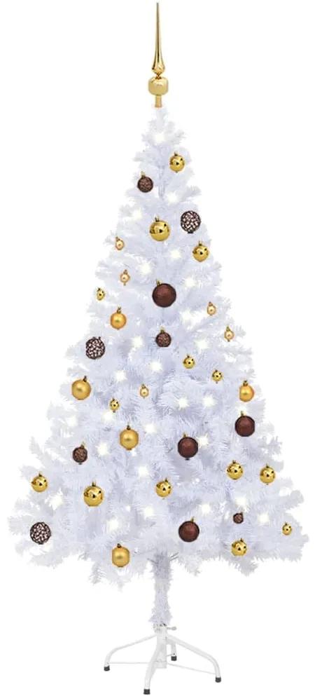 vidaXL Kunstkerstboom met LED's en kerstballenset 380 takken 150 cm