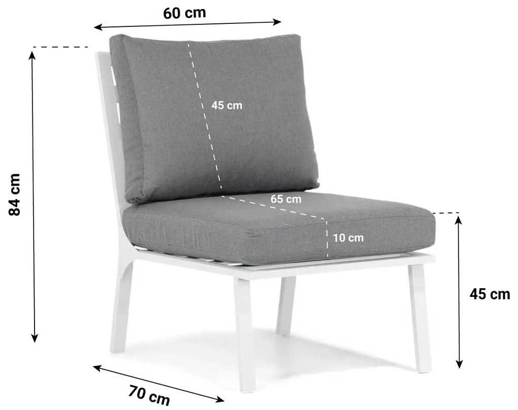 Lifestyle Garden Furniture Palazzo Midden Module Aluminium Wit