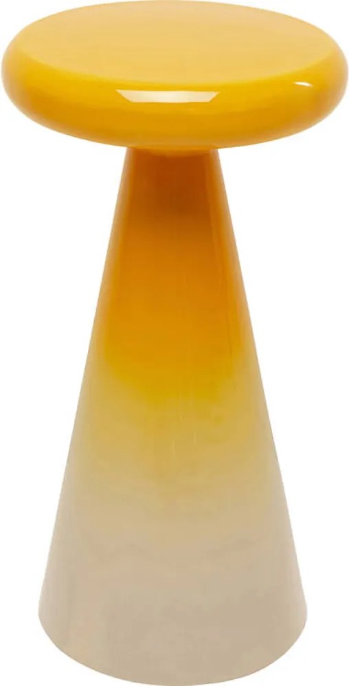 Bijzettafel Emaille Beige Geel Retro - 30 X 30cm.