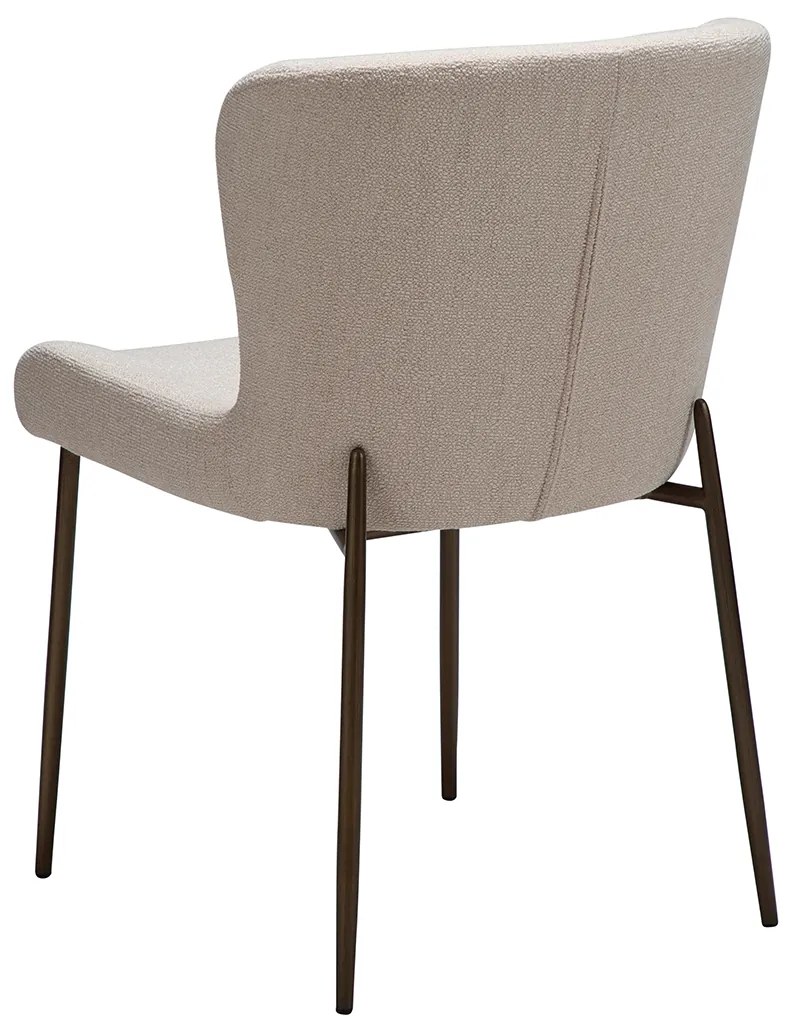 Dan-Form Glam Luxe Eetkamerstoel Boucle Creole Pink En Antique Brass