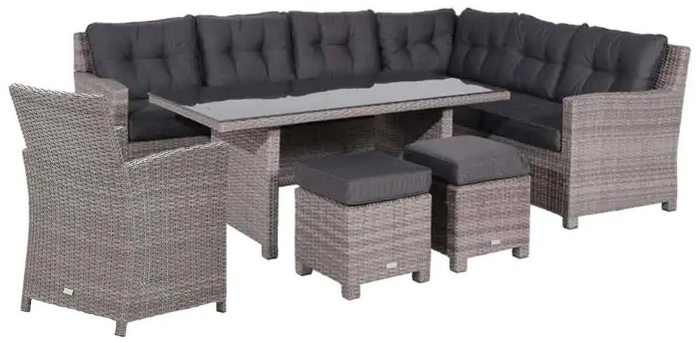 Garden Impressions Jaru lounge dining set 6-delig rechts - luxe kussens