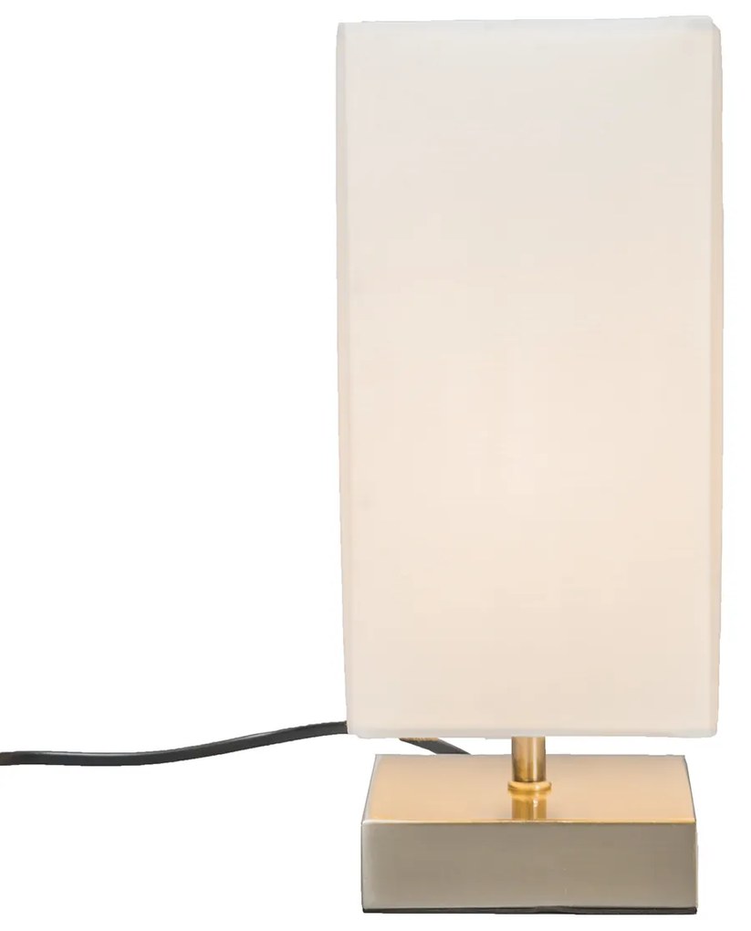 Moderne tafellamp wit met staal - Milo Design, Industriele / Industrie / Industrial, Modern E14 vierkant Binnenverlichting Lamp