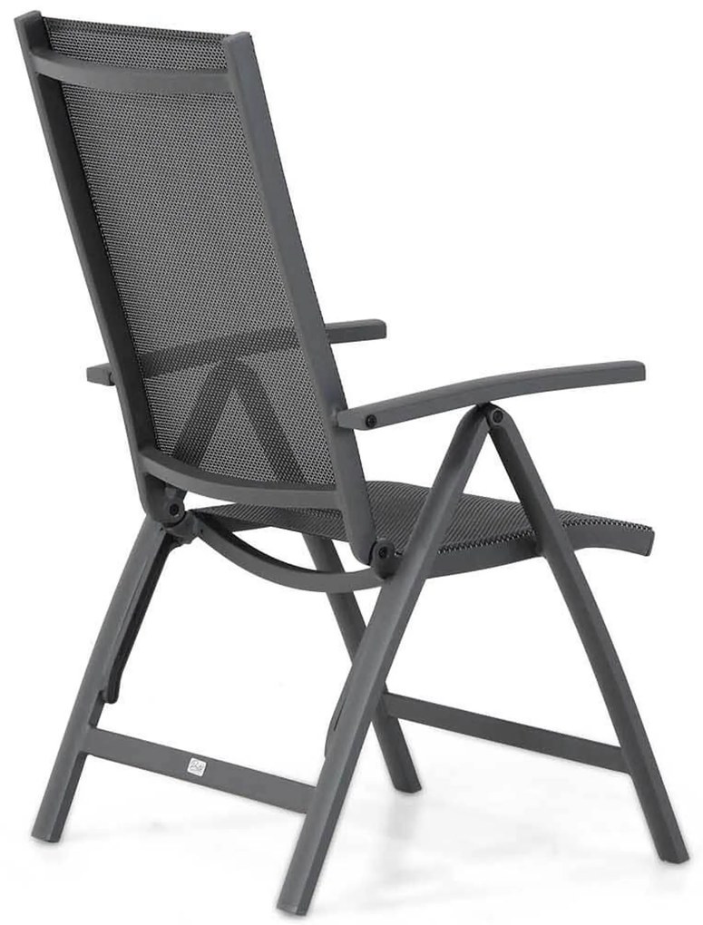 Tuinset 6 personen 220 cm Aluminium/Textileen /Graniet/Aluminium/textileen Grijs Presto Vasto/Graniet