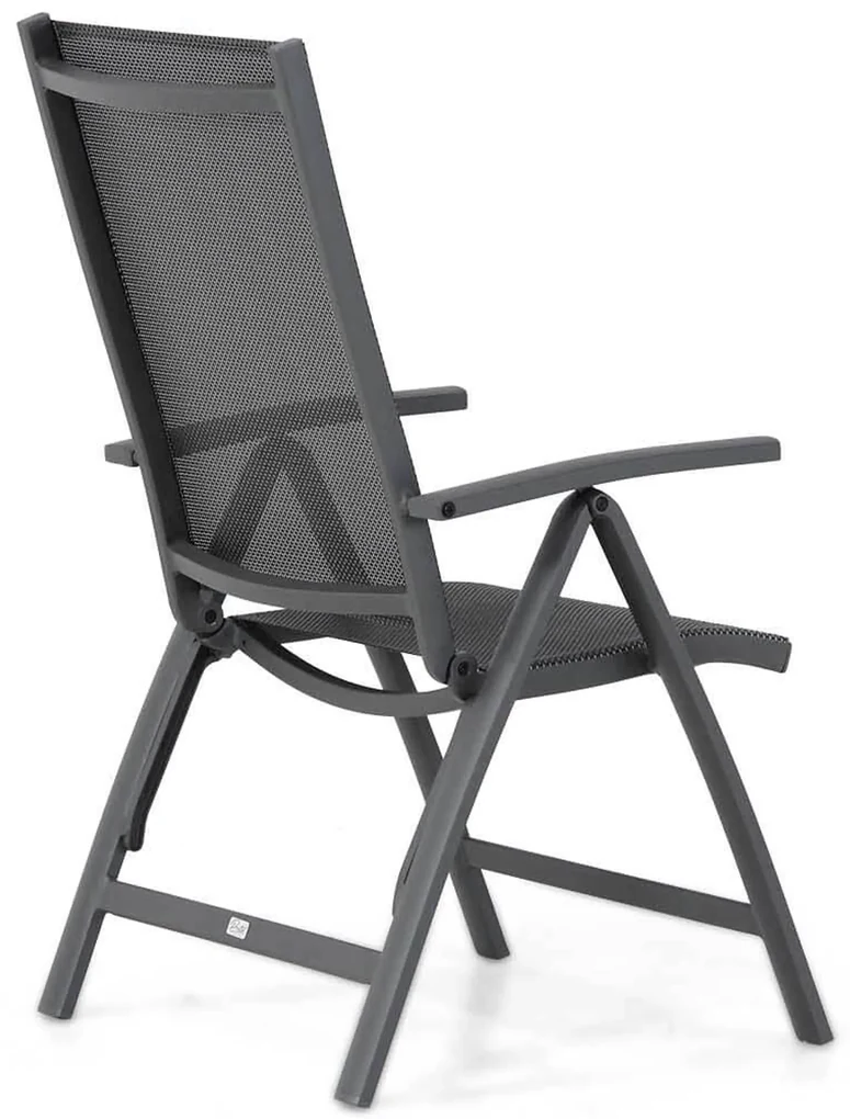 Tuinset Ronde Tuintafel 4 personen 125 cm Aluminium/Textileen /Aluminium/textileen Grijs Presto Vasto/Ancona