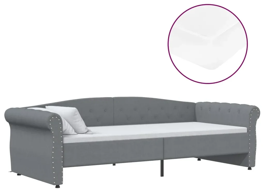 vidaXL Slaapbank met matras en USB stof lichtgrijs 90x200 cm