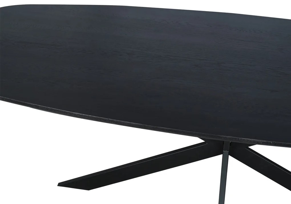 Starfurn Ferris Eiken Eettafel Deens Ovaal Zwart 200 Cm - 200 X 100cm.