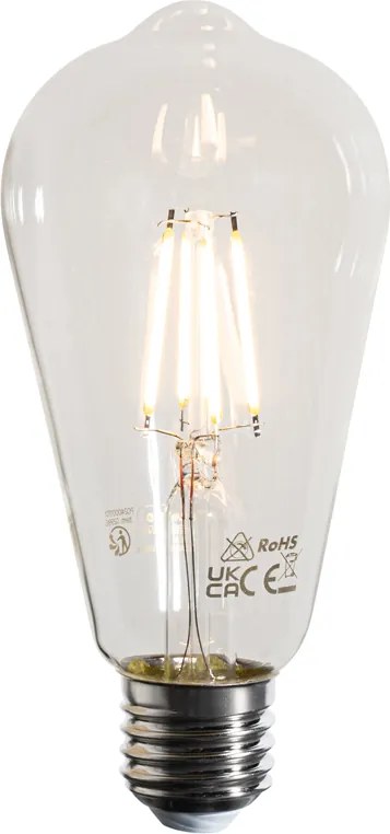 Set van 5 E27 LED lamp filament ST64 helder 4W 470 lm 2700K