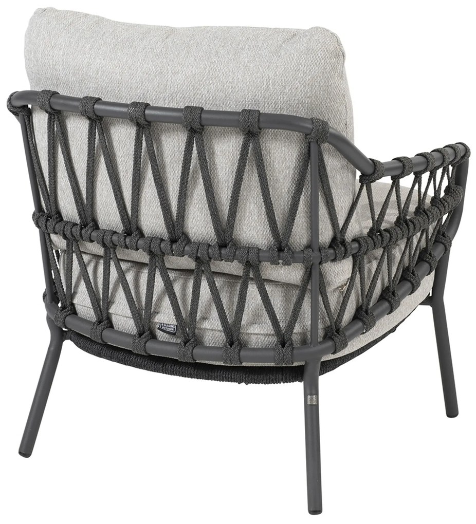 Tuinstoel Aluminium/rope Grijs-antraciet 4 Seasons Outdoor Calpi laag