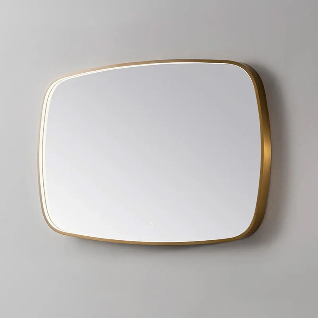 Lambini Designs Calera spiegel 140cm met dimbare verlichting goud geborsteld
