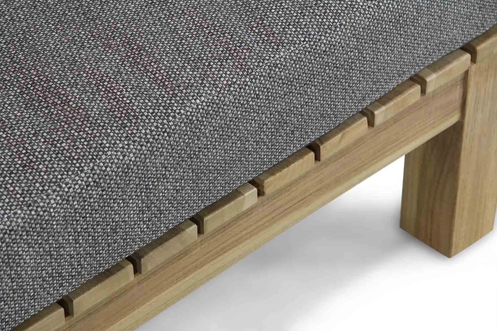 Santika Furniture Santika Arlington Lounger Met Antraciet Kussen Teak Old Teak Greywash