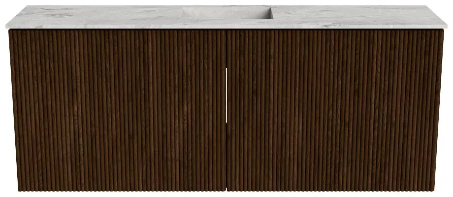 Mondiaz Joya DLux 100cm toiletmeubel walnut met wastafel faye midden 1 kraangat glace