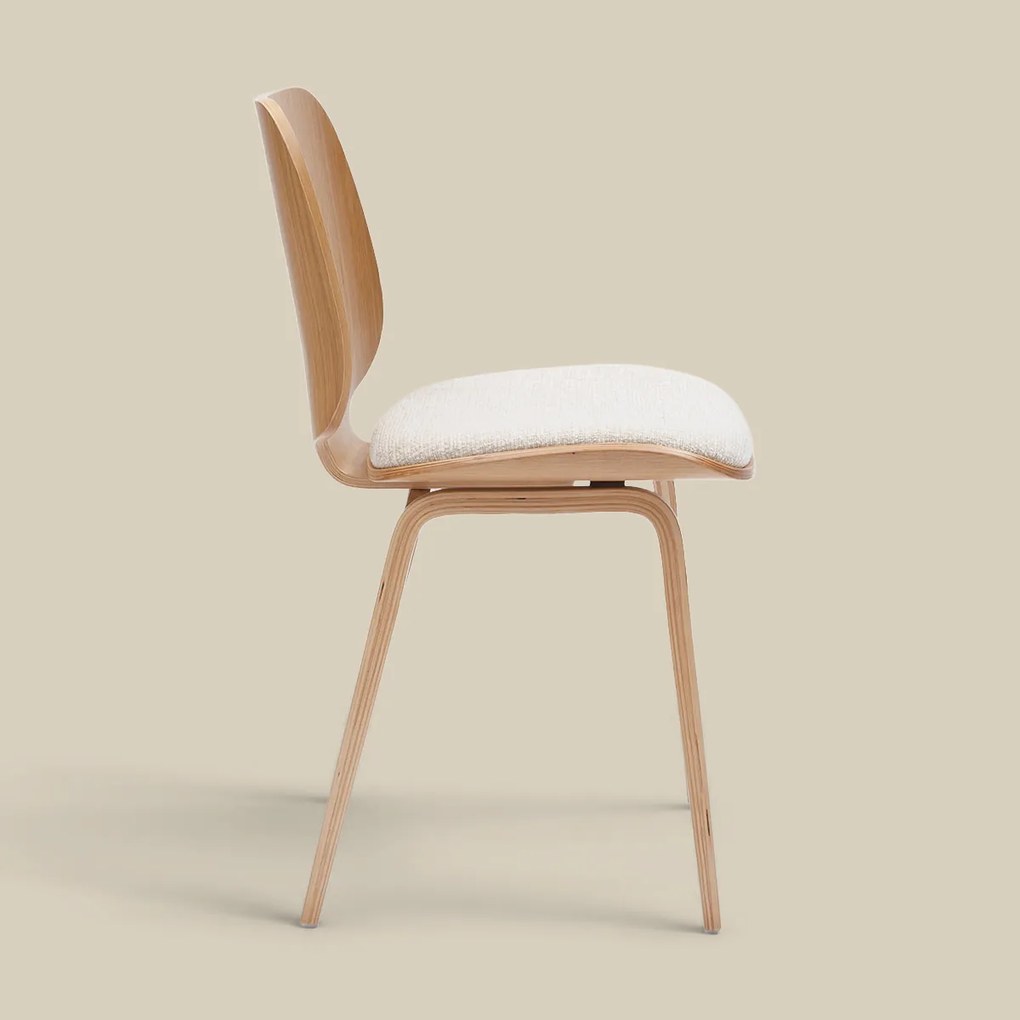 Scandinavische Vintage Stoel Plywood Eiken