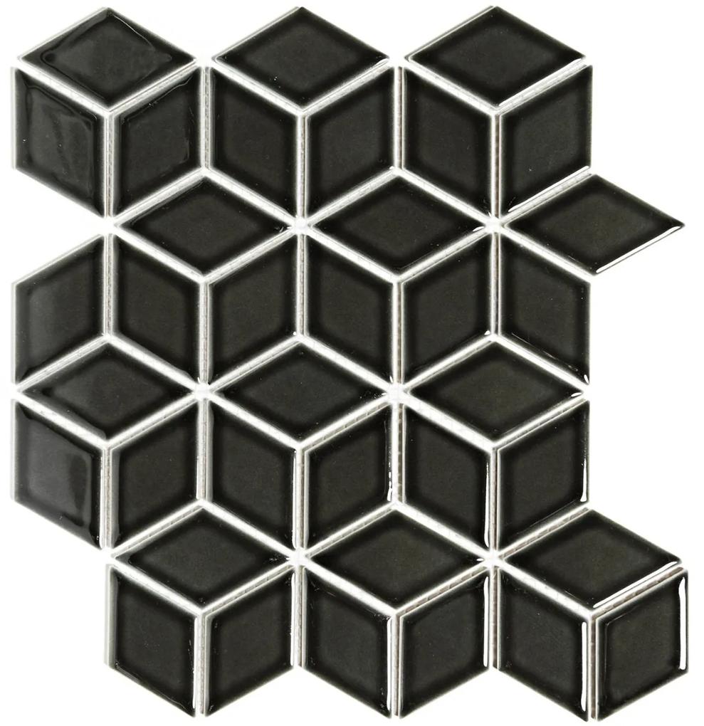The Mosaic Factory Paris mozaïek tegels 27x31 kubus zwart